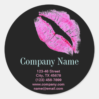 Adesivo lábios rosa moderno Makeup Cosmetologista Artista