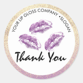 Adesivo Lábios Roxos e Glosso do Lip Glitter