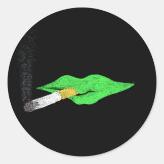 Adesivo Lábios Verdes Fumando