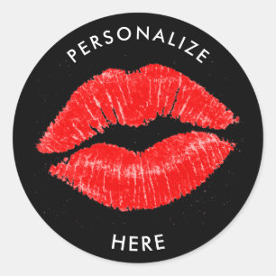 Adesivo Lábios Vermelhos Batom Mancha de Lábios Maquiagem 