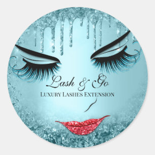 Adesivo Lábios Vermelhos de Extensão de Lash do Artista