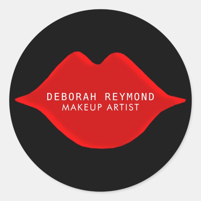 Adesivo lábios vermelhos em preto para uma beleza artístic (Frente)