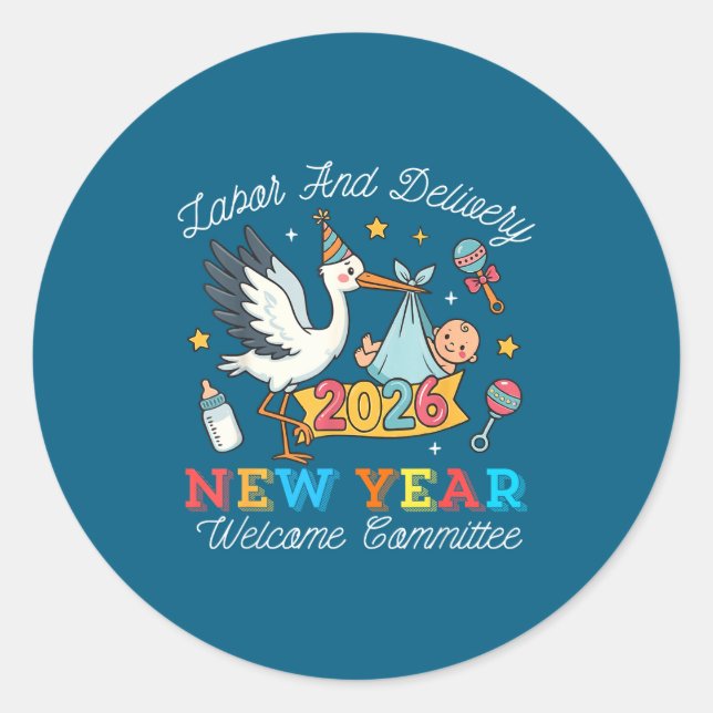 Adesivo Labor &amp; Delivery New Year Welcome Committee 20 (Frente)