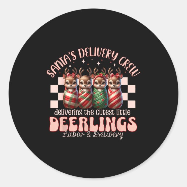 Adesivo Labor And Delivery Reindeer Swaddle Christmas L&am (Frente)