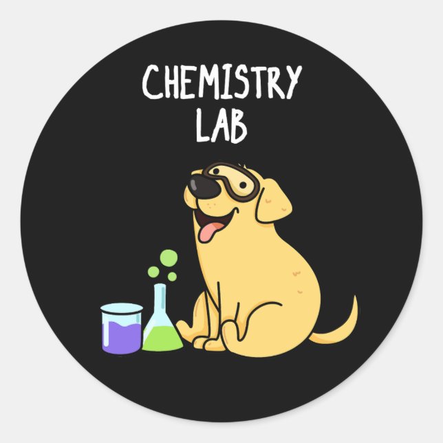Adesivo Laboratório de Química Funny Labrador Cachorro Esc (Frente)