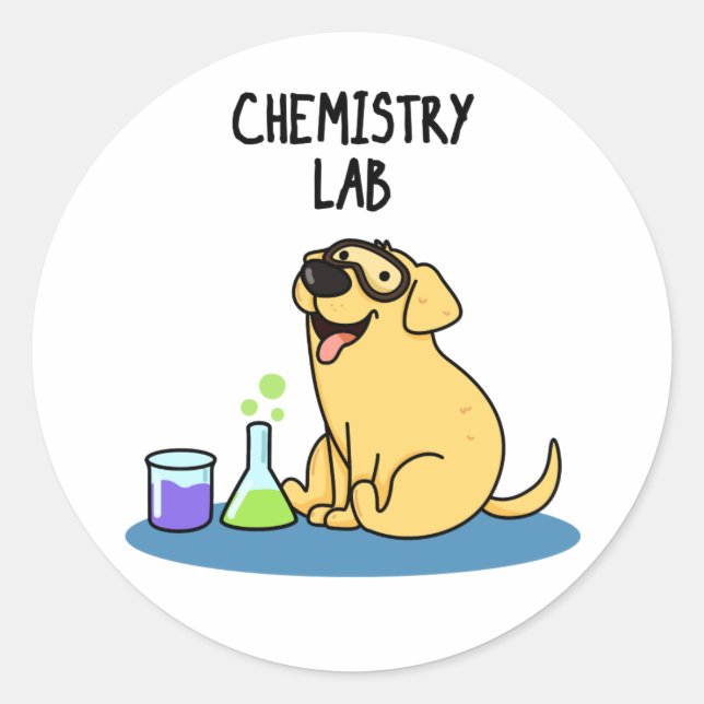 Adesivo Laboratório de Química Funny Labrador Dog Pun (Frente)