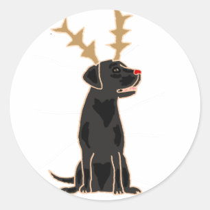 Adesivo Laboratório preto engraçado com Natal dos Antler
