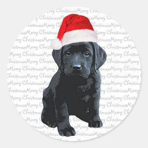 Adesivo Laboratório Preto Feliz Natal Papais noeis Cachor
