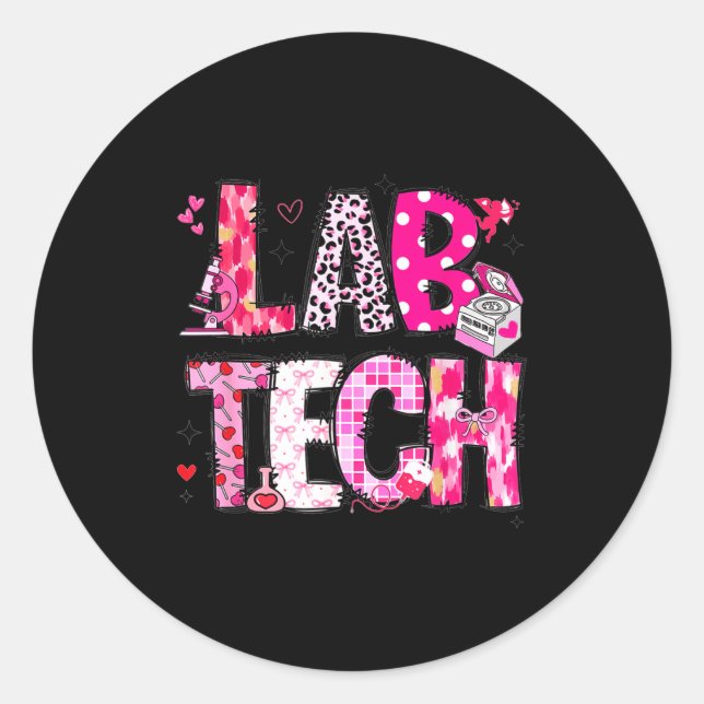 Adesivo Laboratory Tech Valentines Day Medical Lab Tech La (Frente)