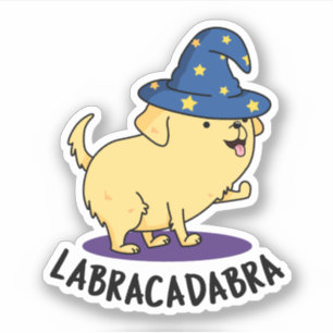 Adesivo Labra-cadabra Cute Labrador Cachorro Pun Sticker