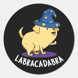 Adesivo Labra-cadabra Funny Labrador Cachorro Escuro BG