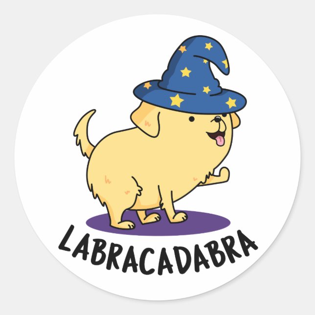 Adesivo Labra-cadabra Funny Labrador Dog Pun (Frente)