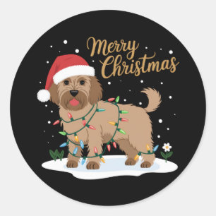 Adesivo Labradoodle Felry Natal Engraçado Cachorro de Nata