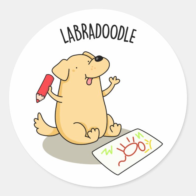 Adesivo Labradoodle Funny Labrador Dog Pun (Frente)