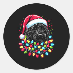 Adesivo Labradoodle preto Árvore de Natal Luzes de Natal D