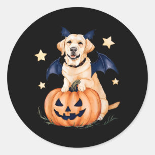 Adesivo Labrador Abóbora Bruxa Golden Labrador Halloween