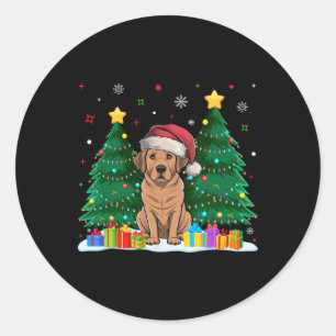 Adesivo Labrador Cachorro Abraça Santa Hat Suor de Natal F