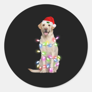 Adesivo Labrador Cachorro Papai noel Árvore de Natal Luzes