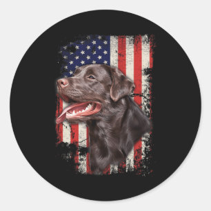 Adesivo Labrador Labs Bandeira Patriótica Americana 4 De J