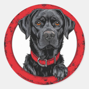 Adesivo Labrador preto engraçado