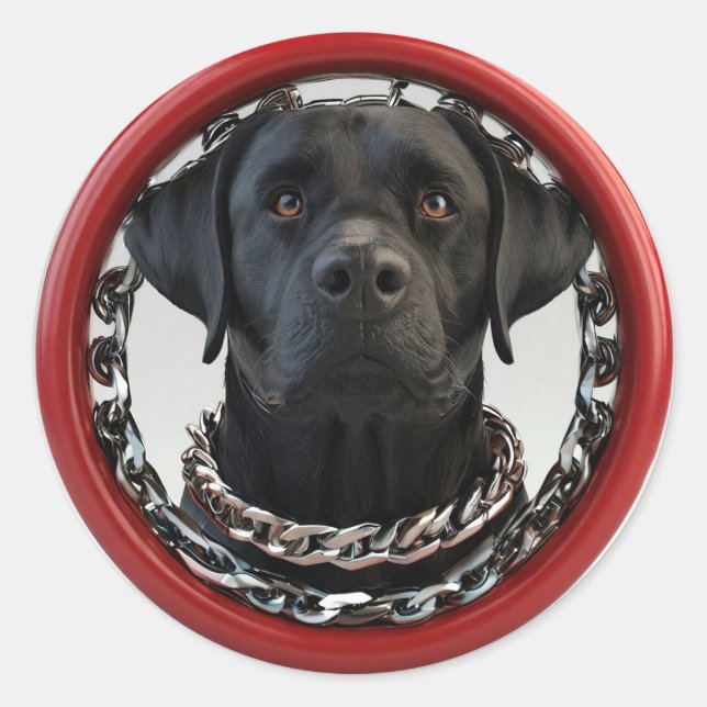 Adesivo Labrador preto engraçado (Frente)