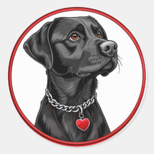 Adesivo Labrador preto engraçado