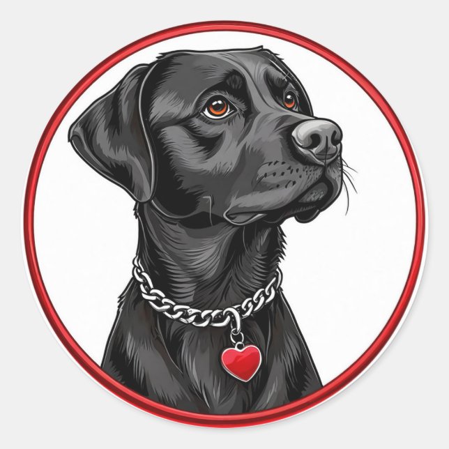 Adesivo Labrador preto engraçado (Frente)