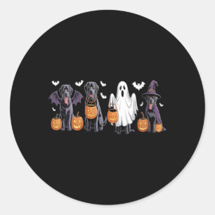 Adesivo Labrador Preto Fofo de Mulher no Halloween Abóbora