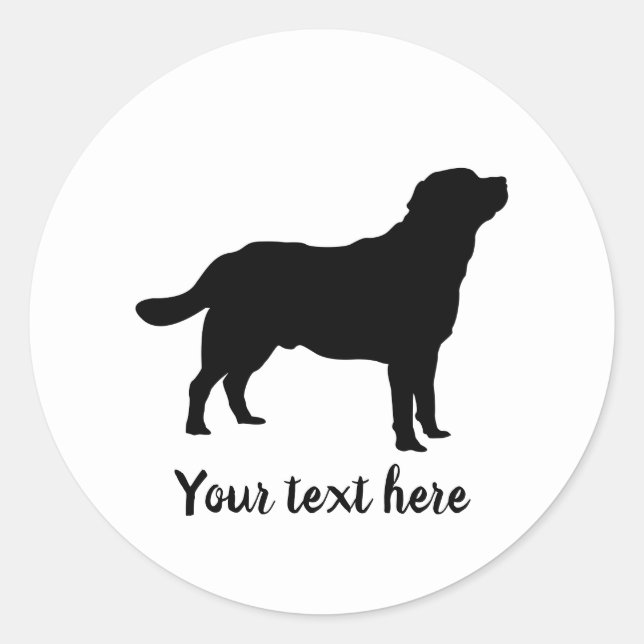 Adesivo Labrador Preto Lab Silhout & Text (Frente)