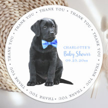 Labrador Puppy Dog Blue Boy Chá de fraldas