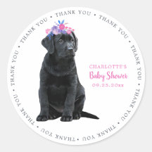 Labrador Puppy Dog Pink Girl Chá de fraldas