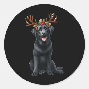 Adesivo Labrador Reindeer Santa Hat Natal Luz de Natal