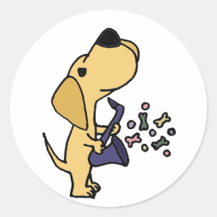 Adesivo Labrador retriever amarelo engraçado que joga