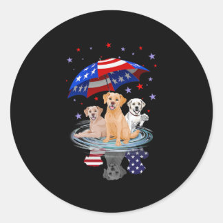 Adesivo Labrador Retriever American Flag Shadow