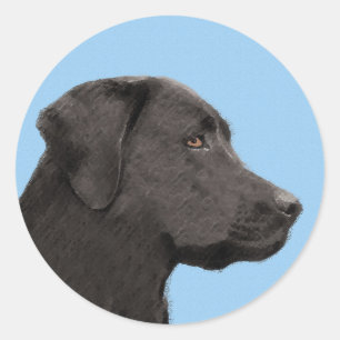 Adesivo Labrador Retriever Black Painting Original Dog Art