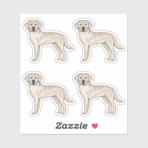 Adesivo Labrador Retriever Creme Cachorro Cartoon Fofo Art