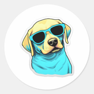 Adesivo Labrador Retriever em óculos de sol Legal Clássico