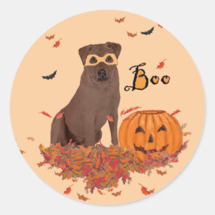 Adesivo Labrador Retriever Marrom de Halloween
