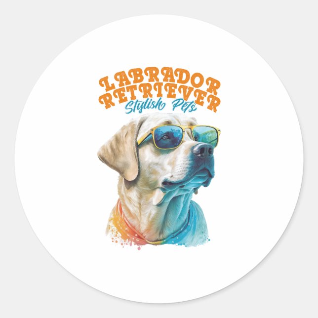 Adesivo Labrador Retriever Na moda Pets (Frente)