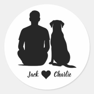 Adesivo Labrador Retriever Personalizado Cachorro E Dono H