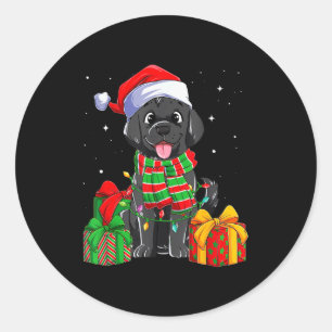 Adesivo Labrador Retriever Preto Luzes de Natal Xmas Lab