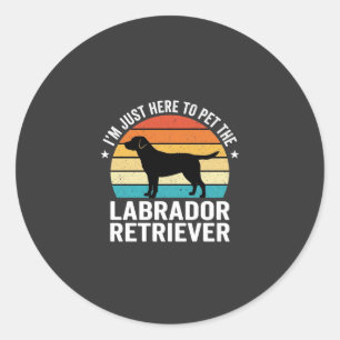 Adesivo Labrador Retriever Retrô Cachorro Acariciando