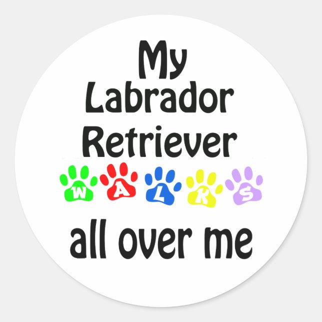 Adesivo Labrador Retriever Walks Design (Frente)