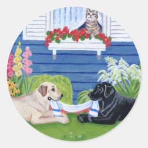 Adesivo Labradors na pintura do jardim