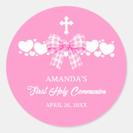 Adesivo Lace de Ginga Rosa de Menina Primeira Comunhão