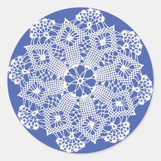 Adesivo Lace Doily em Azul (Frente)
