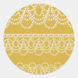 Adesivo Lace e Pérolas Dourado
