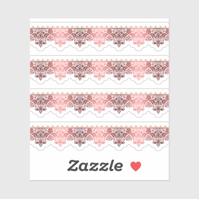 Adesivo Lace vermelho, renda, vermelho, trabalho aberto (Folha)