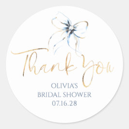 Adesivo Laço Azul Claro Favorece Bridal Shower Agradecimen