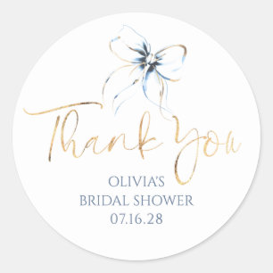 Adesivo Laço Azul Claro Favorece Bridal Shower Agradecimen